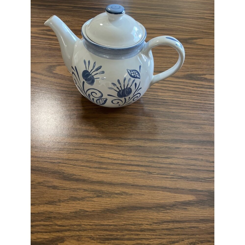 Corelle Coordinates stoneware white blue pitcher